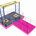 Modern water pump steel structure floating pump device 3d model