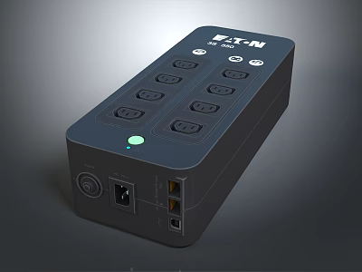 Functional Power Strip With Switch Multiple Outlets Green Indicator Light And Modern Design 3d model