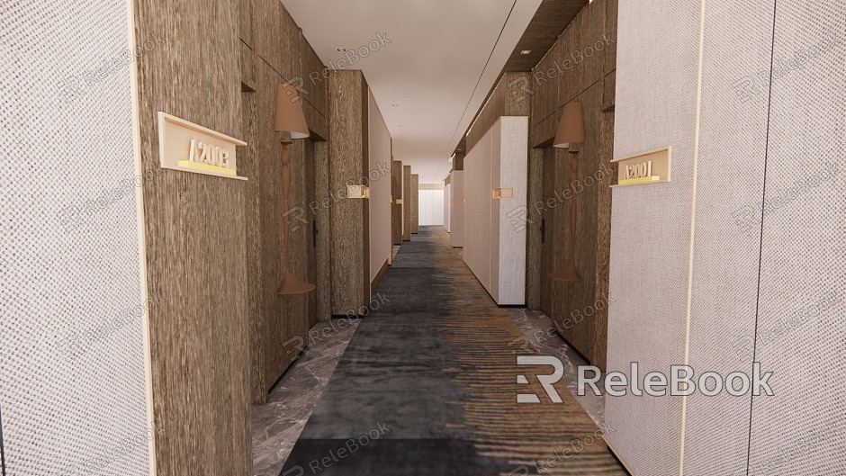 Modern Away Hotel Corridor Indoor model