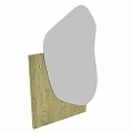 Modern Irregular Shape Decorative Mirror With Wooden Background For Home Interior Design