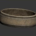 Vintage Engraved Metal Bracelet With Decorative Swirl Patterns For Daily Use