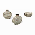 Unique Brick Patterned Decorative Vessels In Diverse Shapes For Interior Design 3d model
