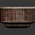 Handwoven Wicker Storage Basket With Rectangular Shape Wooden Base For Home Organization