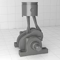 Red Industrial Piston Connecting Rod Mechanism With Metal Assembly And Base Structure