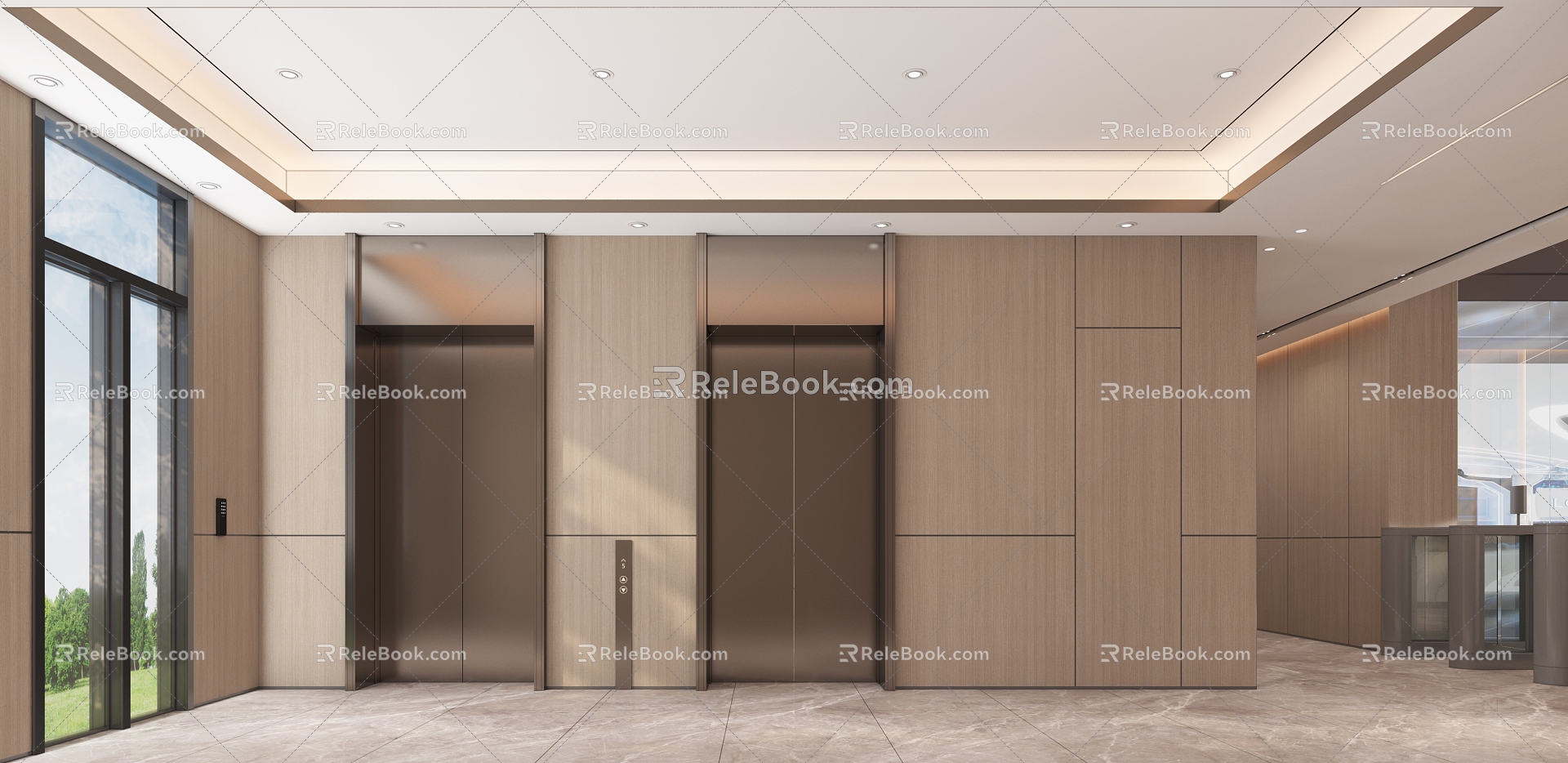 Modern elevator hall elevator mall elevator 3d model