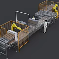 Industrial Equipment Automated Production Line With Robotic Arms Conveyor Belts And Safety Enclosures