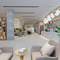 Modern Hotel Lobby Interior With Elegant Reception Desk Comfortable Armchairs Pendant Lights And Green Plants