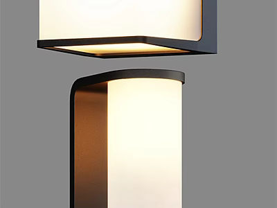Modern Indoor Wall Light With Sleek Square Frame And Frosted Glass Shade 3d model