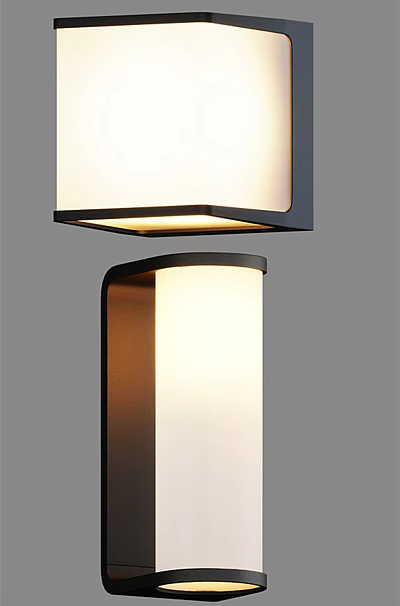 Modern Indoor Wall Light With Sleek Square Frame And Frosted Glass Shade 3d model