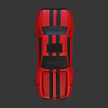 Red Two Door Sports Car Featuring Black Stripes Modern Design And Sleek Exterior