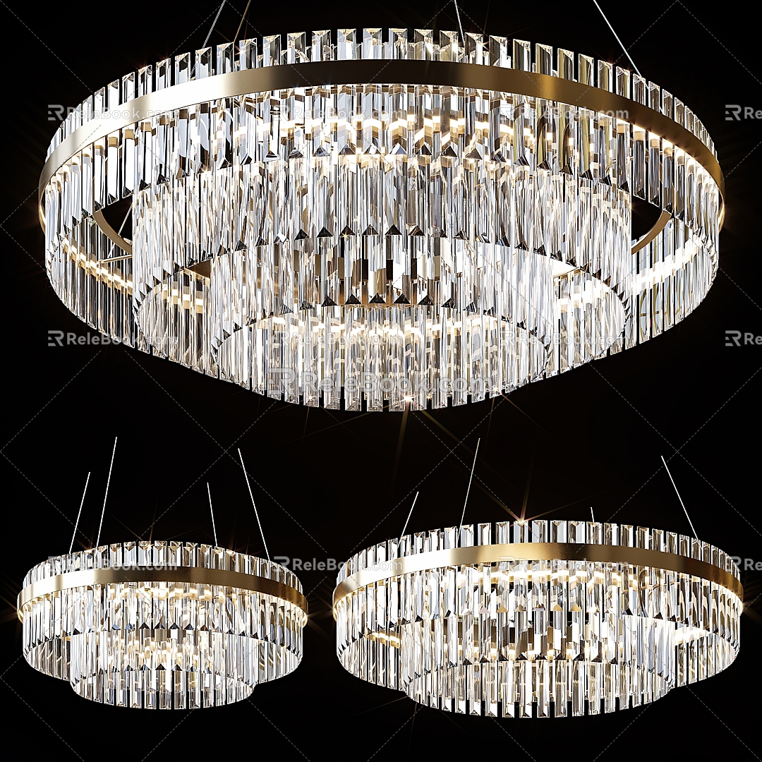 Modern Crystal Chandelier Round Chandelier Crystal 3d model