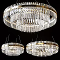 Modern Crystal Chandeliers With Circular Gold Frame And Sparkling Design 3d model