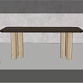 Minimalist Wooden Dining Table With Four Cylindrical Legs And Light Wood Grain