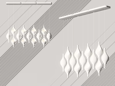 Modern Elegant Wave Shaped Chandeliers For Stylish Interior Decoration Design 3d model