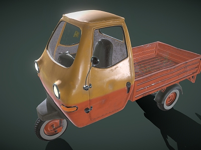 Tricycle tuk three bungee freight car truck car motorcycle 3d model