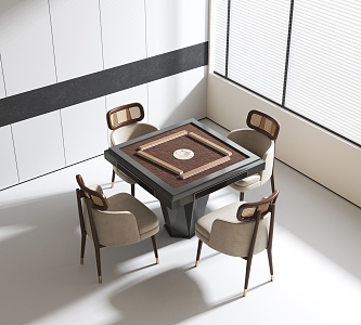 Modern Mahjong Table and Chair Mahjong Table and Chair Chess and Cards Table and Chair 3d model