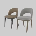 Modern Light Colored Upholstered Dining Chair With Wooden Legs And Sleek Design