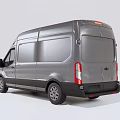 Gray Panel Van Exterior With Side View And Aerodynamic Body Design 3d model
