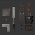 Diverse Scene Components With Concrete Metal Platforms Railings Pipes And Steps