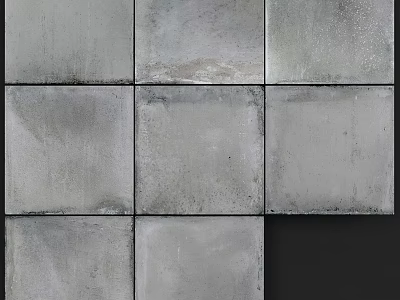 Modern Gray Textured Tile Panels With Grid Arrangement And Matte Finish 3d model