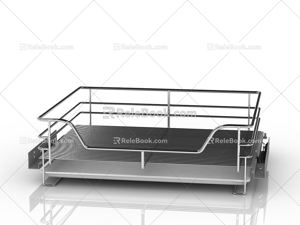 Modern pull basket embedded pull basket 3d model