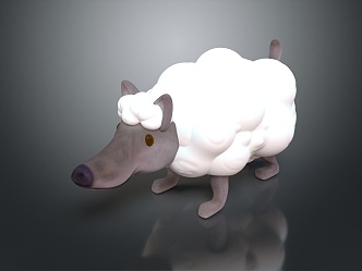 Modern Cartoon Animal Sheep Black-billed Sheep 3d model