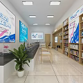 Modern Digital Store Interior With Electronic Products Shelves And Display Counter 3d model