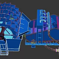 Blue Industrial Sand Washing Equipment With Rotary Drum And Screening System