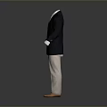 Dark Suit Jacket With White Shirt And Light Trousers On Mannequin