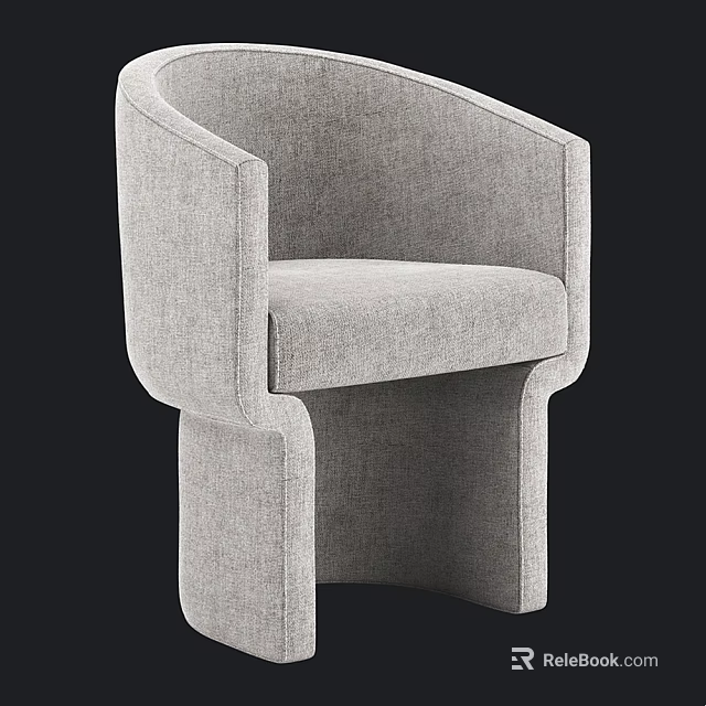 Modern Light Gray Fabric Single Sofa With Stylish Armrest And Comfortable Seat Design 3d model