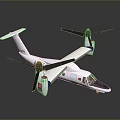 White Small Aircraft Model With Dual Propellers And Cockpit Design