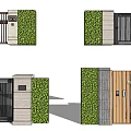Different Design Swing Doors With Greenery Metal And Wooden Materials For Residential Entrance