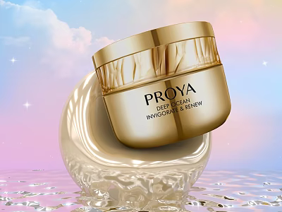 PROYA OCEAN DEW Handcream And Body Lotion Golden Container Skin Care Product 3d model