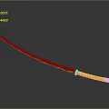 Traditional Japanese Katana With Long Sharp Blade And Red Black Wrapped Handle