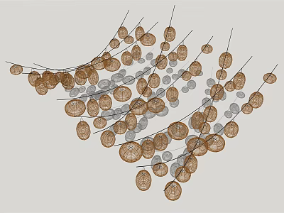 New Chinese Lantern Bamboo Lantern 3d model