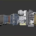 Detailed Aero Engine 3D Model With Internal Turbine Blades And Components