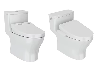 White Ceramic Modern Toilets With Contemporary Design For Bathroom Spaces 3d model
