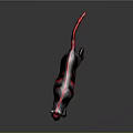 Black Panther With Red Stripes Glowing Red Eyes And Red Claws Walking