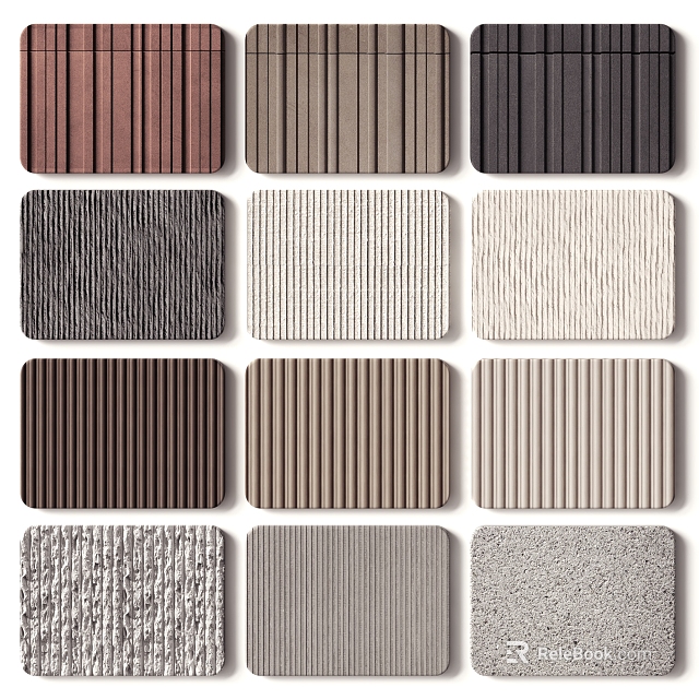 Decorative Wall Panels With Various Textures And Colors For Modern Interior Design 3d model 