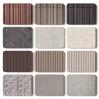 Decorative Wall Panels With Various Textures And Colors For Modern Interior Design 3d model
