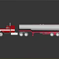 Red Truck With Silver Tanker Trailer And Pink Wheels In Realistic 3D Rendering