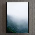 Misty Mountain Landscape Painting With Lush Green Forest And Morning Fog