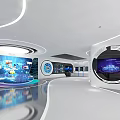 Modern science and technology enterprise exhibition hall interactive touch all-in-one machine digital sand table interactive touch screen LED splicing screen 3d model