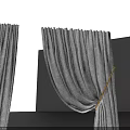 Elegant White Window Curtains with Soft Pleated Design One Tied Back and One Hanging