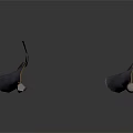 Two Traditional Warfare Spears with Attached Flags Metal Poles and Dark Fabric