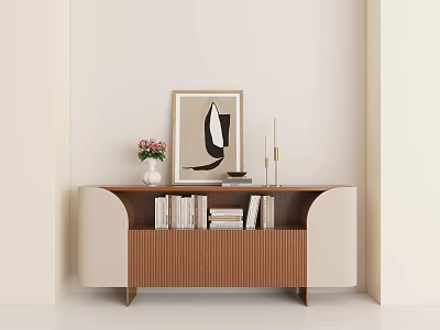 Modern Simple Middle Style End View Cabinet 3d model
