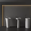 Modern Pedestal Washbasins Three Sleek White Minimalist Designs With Grey Wall