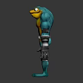 Muscular Blue Humanoid Creature With Yellow Abdomen Wrist Guards And Leg Armor