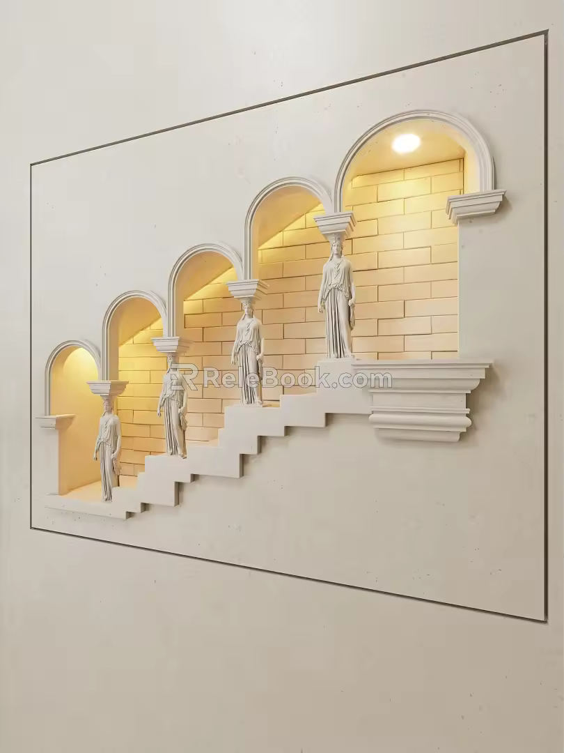 Modern gypsum wall lamp 3d model