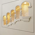 Modern gypsum wall lamp 3d model